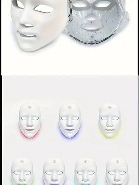 Source Unknown White LED Therapy Facial Mask with Multi-Color Light Options